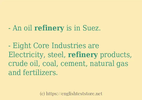 Some sentences in use of refinery