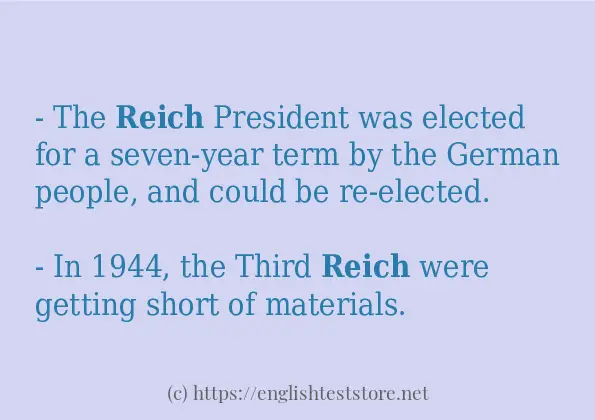 Some sentences in use of reich