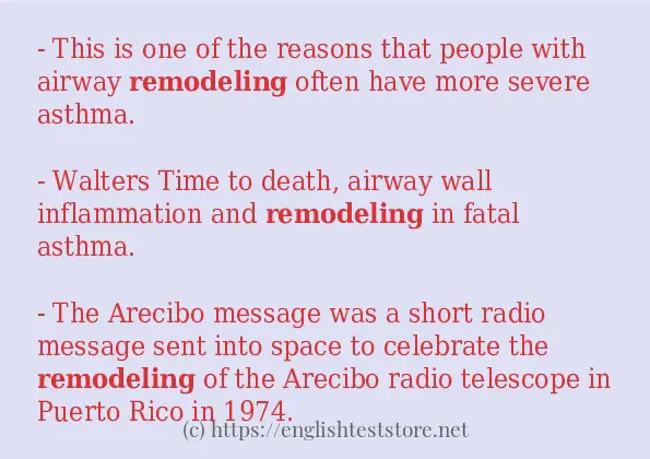 Some sentences in use of remodeling