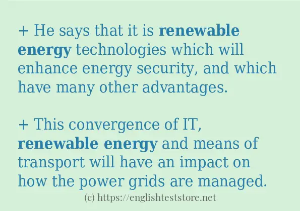 Some sentences in use of renewable energy