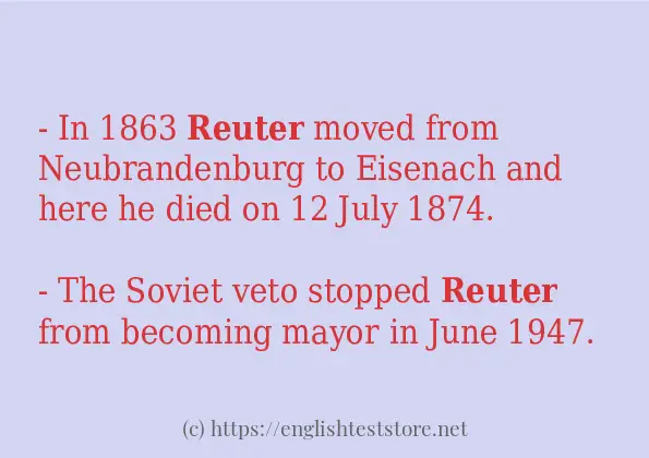 Some sentences in use of reuter