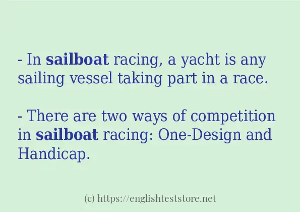 Some sentences in use of sailboat