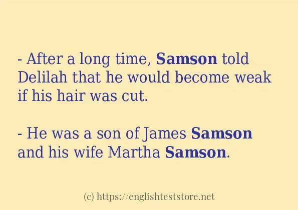 Some sentences in use of samson Some sentences in use of samson