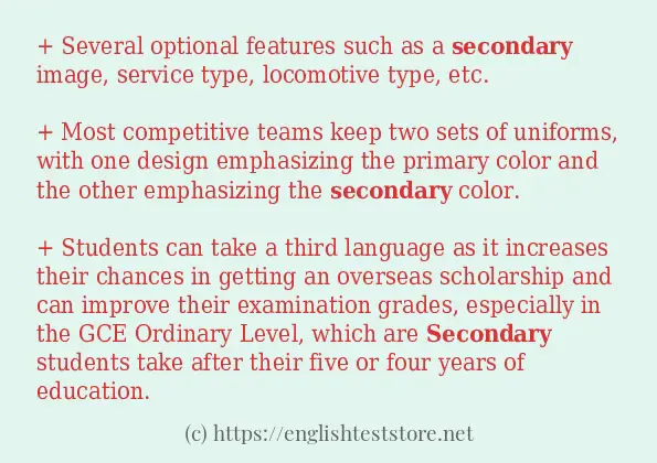 Some sentences in use of secondary