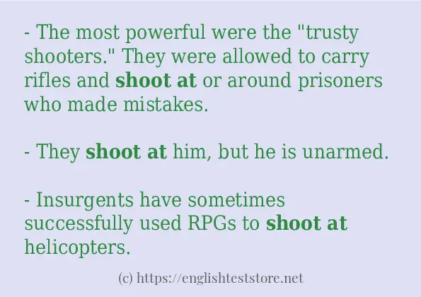 Some sentences in use of shoot at