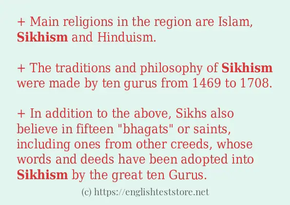 Some sentences in use of sikhism