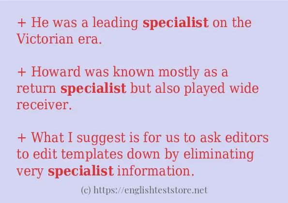 Some sentences in use of specialist