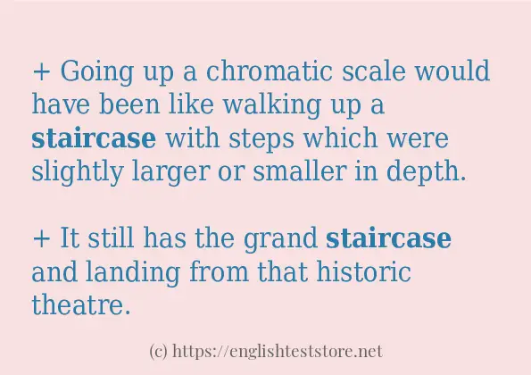 Some sentences in use of staircase