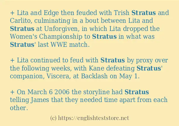 Some sentences in use of stratus