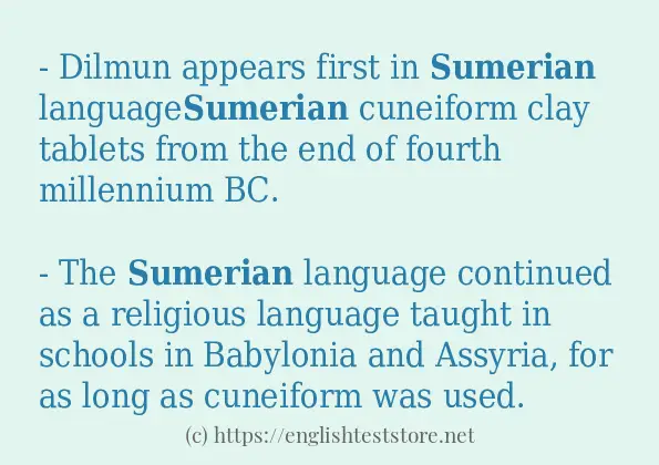 Some sentences in use of sumerian