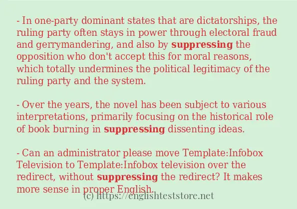 Some sentences in use of suppressing