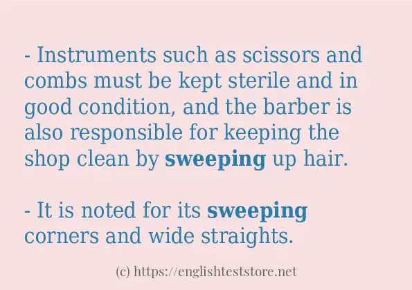 Some sentences in use of sweeping