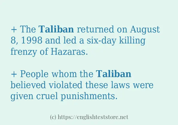 Some sentences in use of taliban