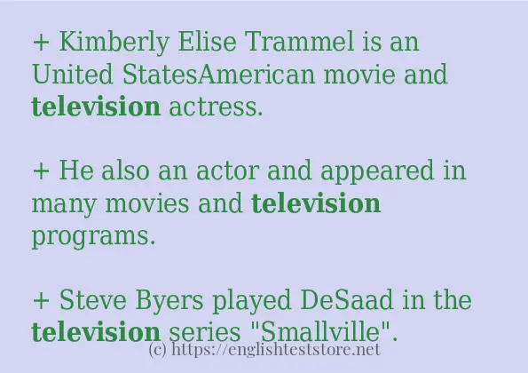 Some sentences in use of television Some sentences in use of television