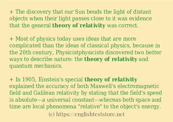 Some sentences in use of theory of relativity