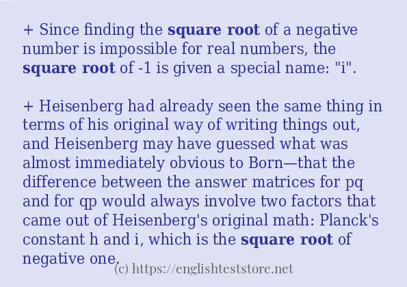 Square root in-sentences