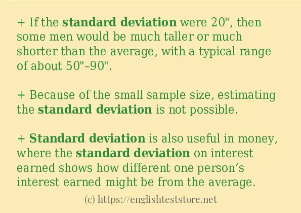 Standard deviation use in sentences