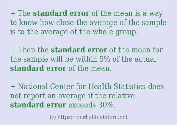 Standard error example in sentences