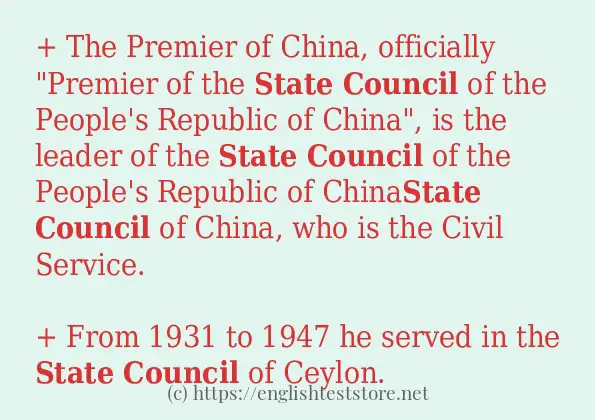 State Council how to use in sentences