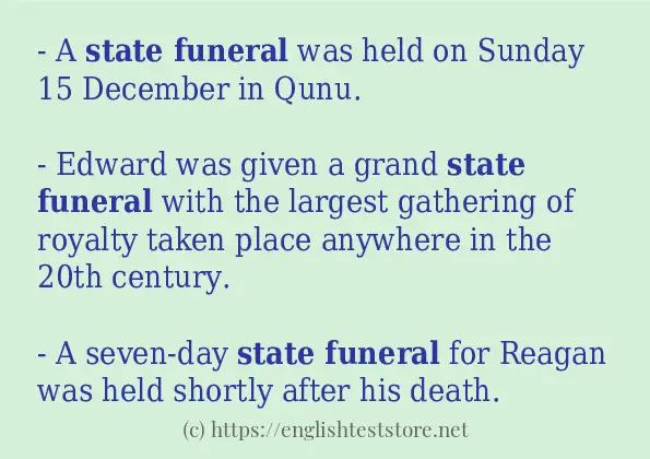 State funeral in sentences?