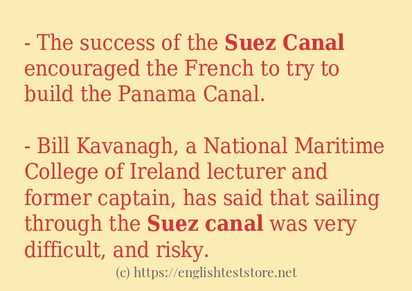 Suez Canal example in sentences