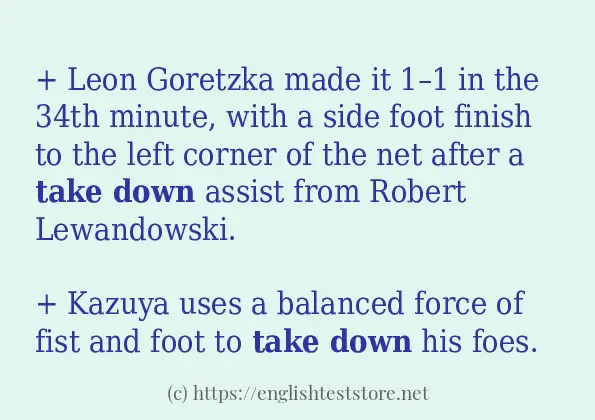Take down - example sentences