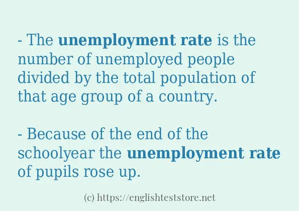 Unemployment rate how to use in sentences