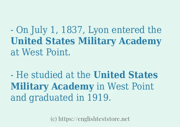 United States Military Academy in-sentences