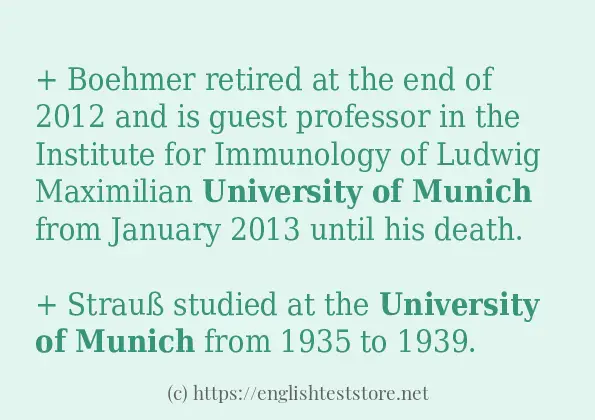 University of Munich - example sentences