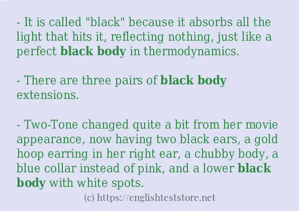 Use in sentence of Black body