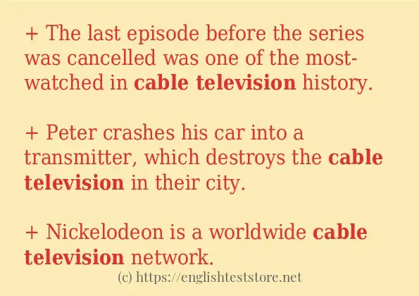 Use in sentence of Cable television