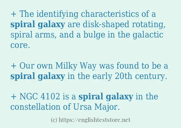 Use in sentence of Spiral galaxy