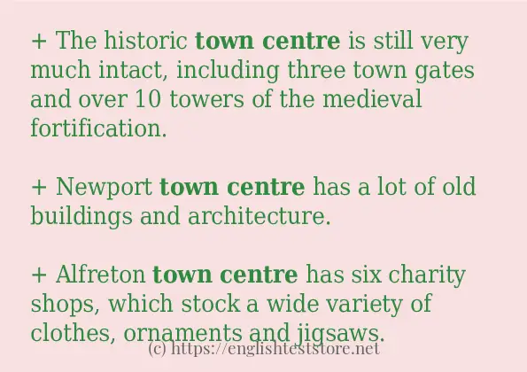 Use in sentence of Town centre