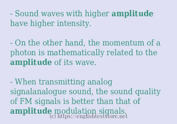 Use in sentence of amplitude