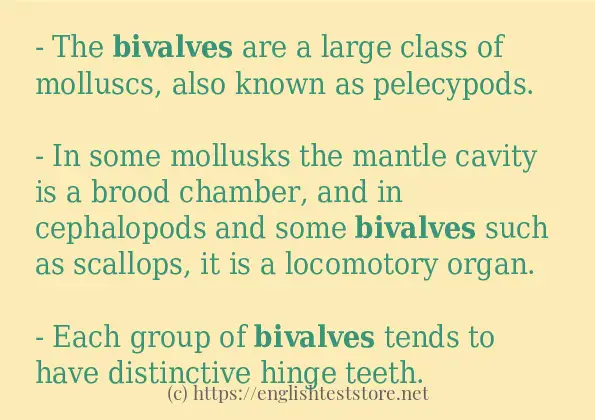 Use in sentence of bivalves