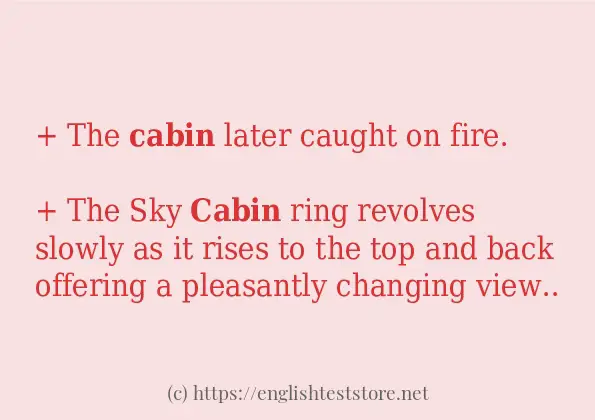 Use in sentence of cabin