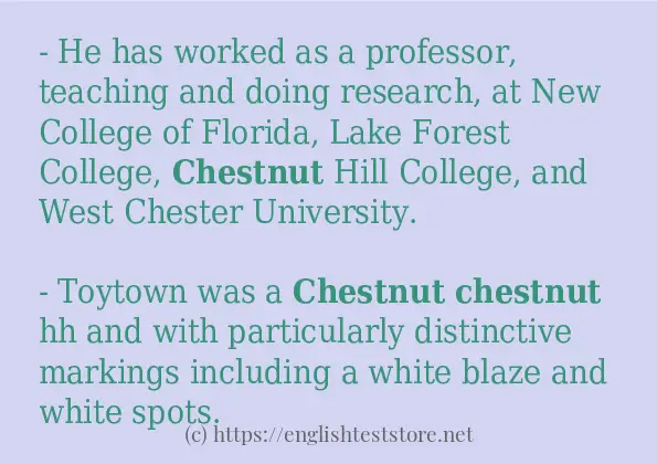 Use in sentence of chestnut