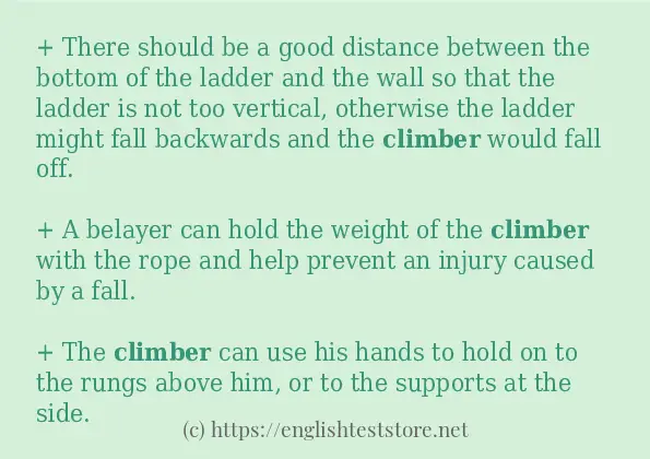 Use in sentence of climber