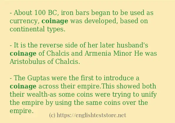 Use in sentence of coinage