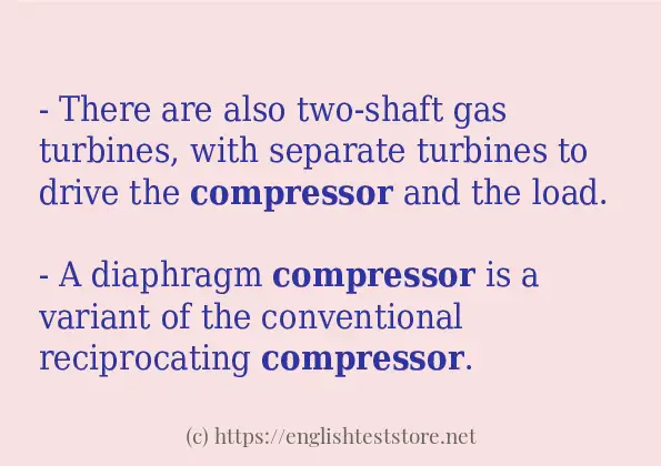 Use in sentence of compressor