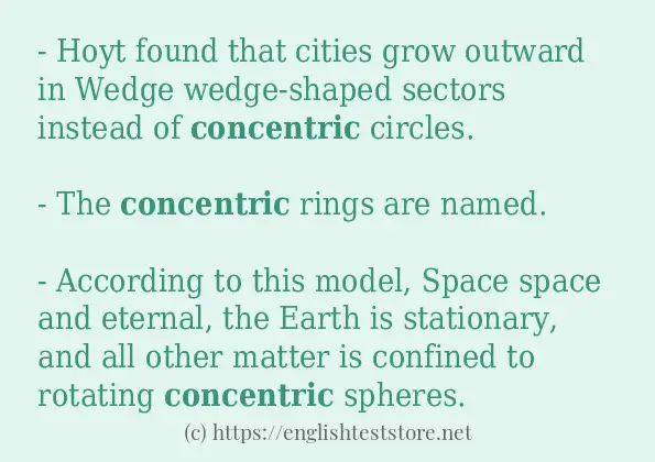 Use in sentence of concentric