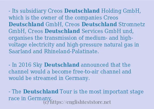 Use in sentence of deutschland