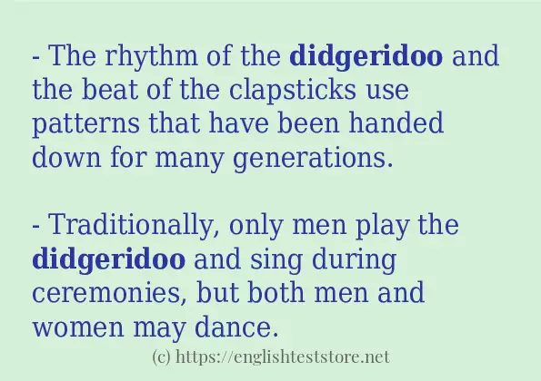 Use in sentence of didgeridoo