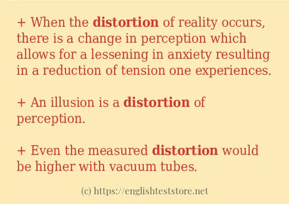 Use in sentence of distortion