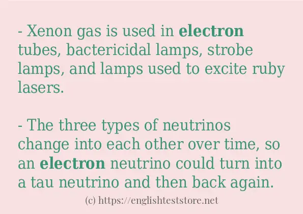 Use in sentence of electron