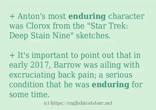 Use in sentence of enduring