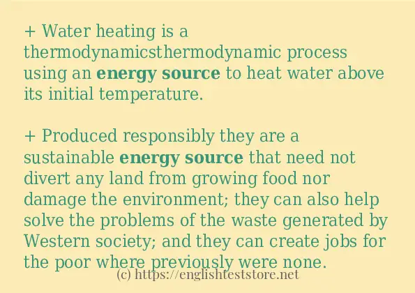 Use in sentence of energy source