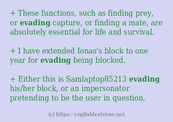 In-sentence examples of evade - EnglishTestStore Blog