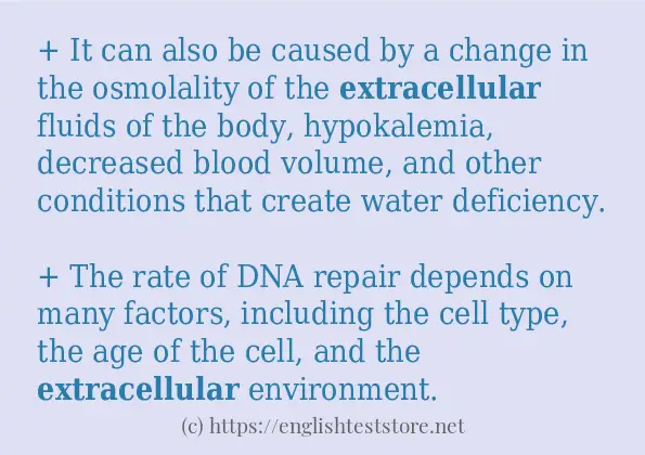 Use in sentence of extracellular