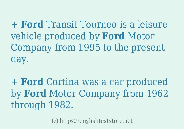 Use in sentence of ford